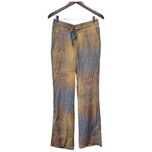 HURLEY Solana Wide Leg Beach Pool Lounge Rayon‎ Drawstring Pants SMALL